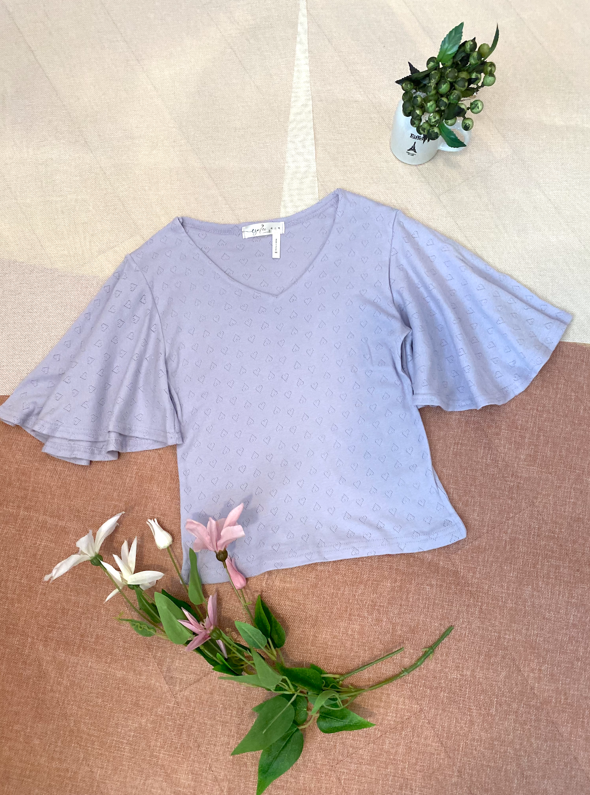 Butterfly Sleeves Heart Top